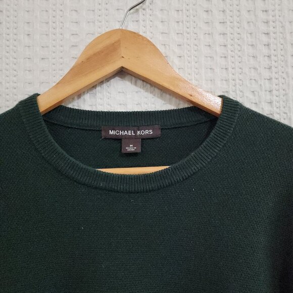 Michael Kors Men's Dark Green Long Sleeve Light Weight Sweater Size Medium - Picture 7 of 10